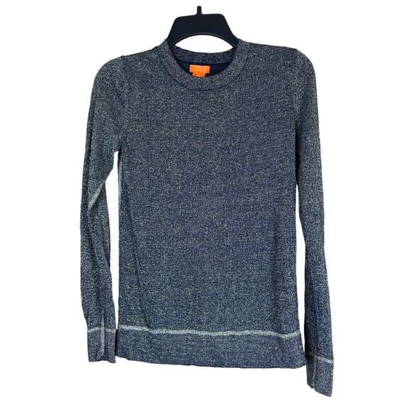 Joe Fresh Women's Polyester Blue/Gold Sparkled Crew Neck Sweater Size SP - Picture 1 of 5